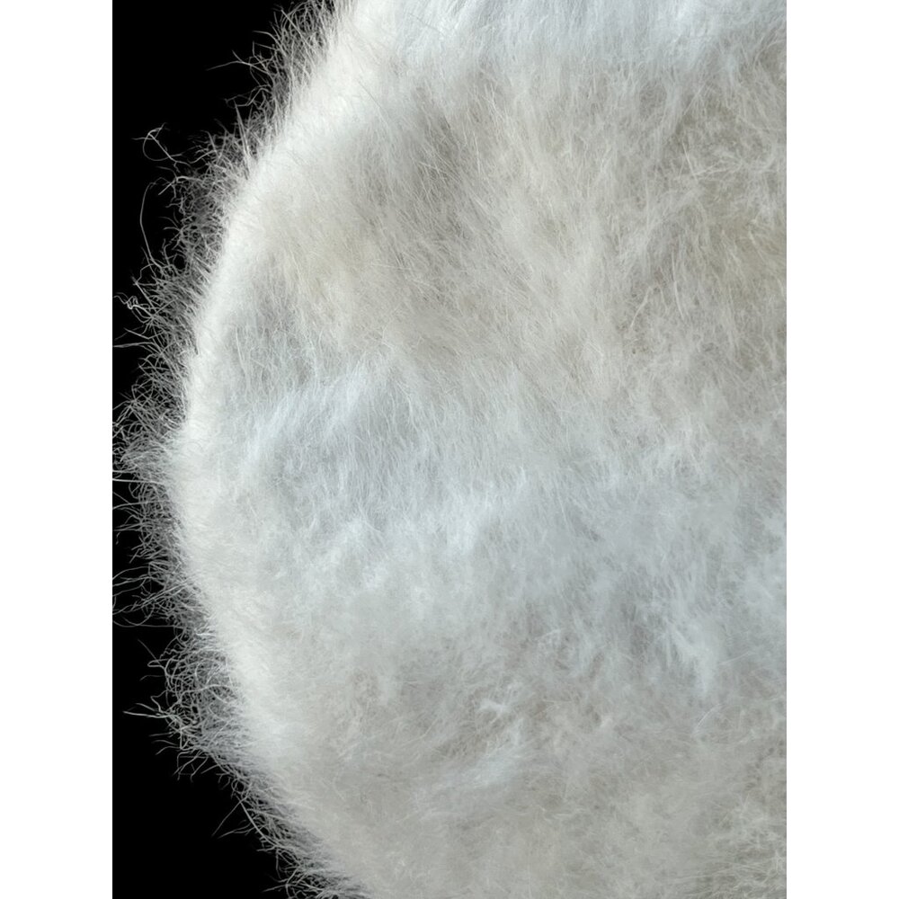 Newsboy Hat White Mohair With Fuzzy Finish Vintage GUC - Picture 4 of 10